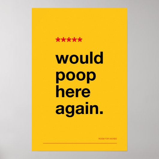WOULD POOP HERE AGAIN – Funny Bathroom Poster ポスター (正面)