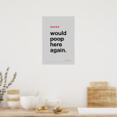 WOULD POOP HERE AGAIN – Funny Bathroom Poster ポスター (キッチン)