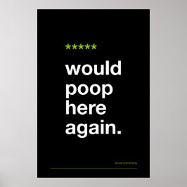 WOULD POOP HERE AGAIN – Funny Bathroom Poster ポスター