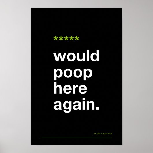 WOULD POOP HERE AGAIN – Funny Bathroom Poster ポスター (正面)