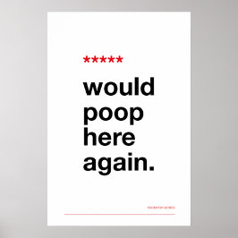 WOULD POOP HERE AGAIN – Funny Bathroom Poster ポスター