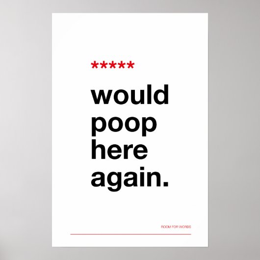 WOULD POOP HERE AGAIN – Funny Bathroom Poster ポスター (正面)
