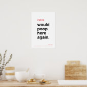 WOULD POOP HERE AGAIN – Funny Bathroom Poster ポスター (キッチン)