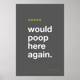 WOULD POOP HERE AGAIN – Funny Bathroom Poster ポスター