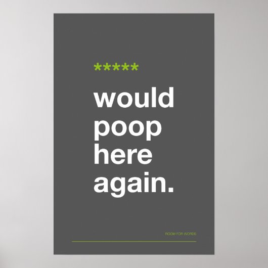 WOULD POOP HERE AGAIN – Funny Bathroom Poster ポスター (正面)