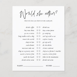 Would She Rather | シンプルなブライダルシャワーゲーム