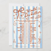 Would She Rather Baby Shower Game in Blue (正面)