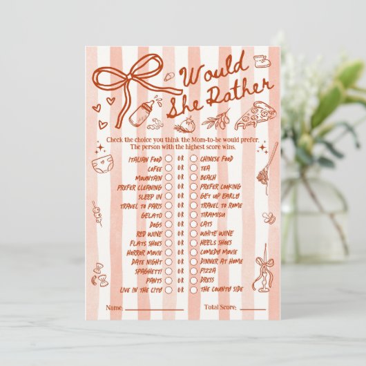 Would She Rather Baby Shower Game in Red (スタンド正面)