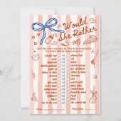 Would She Rather Baby Shower Game in Red Blue (正面)