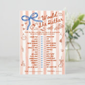 Would She Rather Baby Shower Game in Red Blue (スタンド正面)