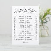 Would She Rather Bridal Shower Game プログラム (スタンド正面)
