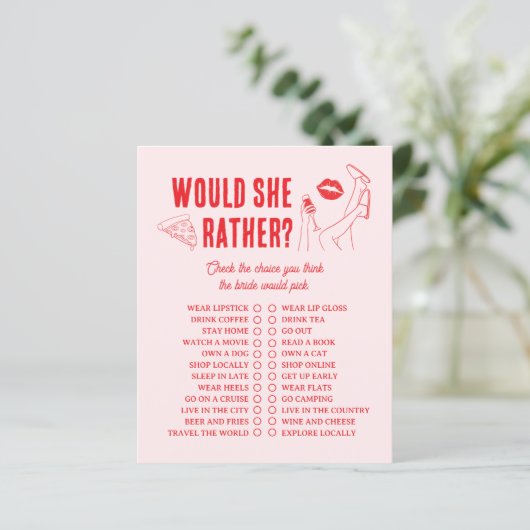 Would She Rather Bridal Shower Game Girl Gone Mild (スタンド正面)