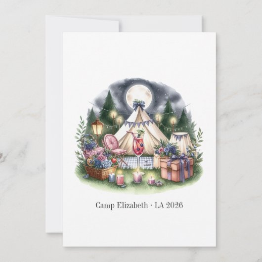 Would She Rather Camp Bachelorette Weekend Game 招待状 (裏面)