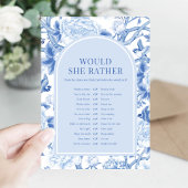 Would She Rather Coastal Bridal Shower Game Card 招待状