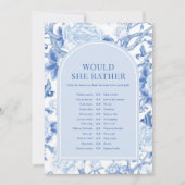 Would She Rather Coastal Bridal Shower Game Card 招待状 (正面)