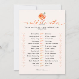Would She Rather Cocktail Bridal Shower Game  招待状