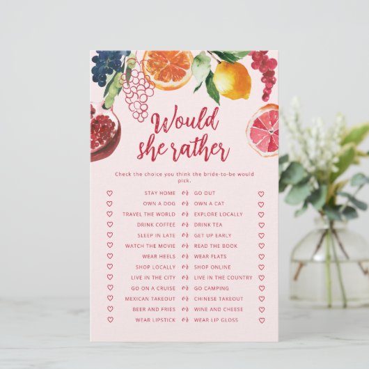 Would She Rather Fruit Off the Market Bridal game (スタンド正面)