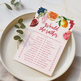 Would She Rather Fruit Off the Market Bridal game