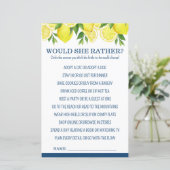 Would She Rather Lemon Bridal Shower Game (スタンド正面)