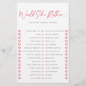 Would She Rather Valentine Chic Bridal Shower Game チラシ (正面)