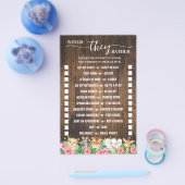 Would They Rather Rustic Pink Safari Game Card チラシ (シングル)