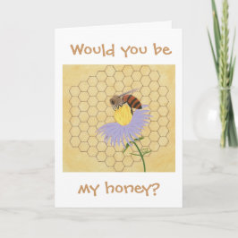 Would you be my honey, Bee Valentine cards カード