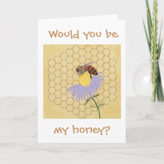 Would you be my honey, Bee Valentine cards カード (正面)