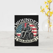 Wounded Warrior American Hero Veteran Military Sup カード (黄色い花)