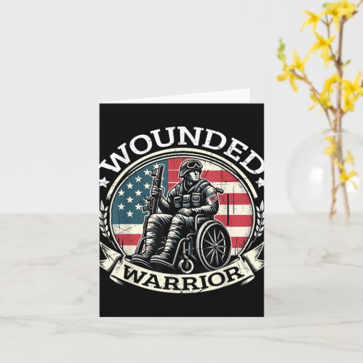 Wounded Warrior American Hero Veteran Military Sup カード (黄色い花)