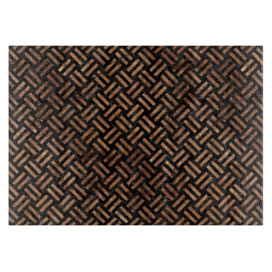 WOVEN2黒い大理石及びブラウンの石 カッティングボード (正面)