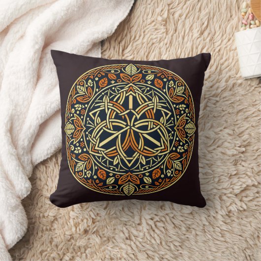 Woven Celtic Design Throw Pillow クッション (ブランケット)