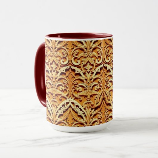Woven Islamic Motif Mug | Tactile Earth Tones マグカップ (正面左)