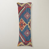 Woven Kilim Royal Blue Yellow Classic  ボディピロー (正面縦)