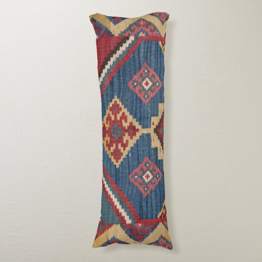 Woven Kilim Royal Blue Yellow Classic  ボディピロー (正面縦)