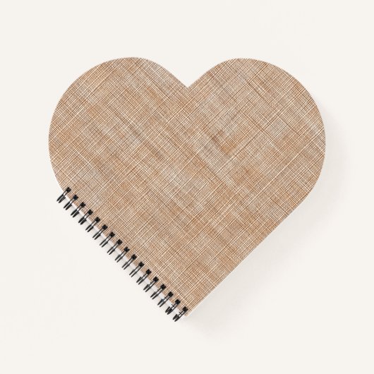 Woven Linen Fabric Texture in Warm Natural Beige ノートブック (正面)