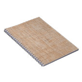Woven Linen Fabric Texture in Warm Natural Beige ノートブック (右側)