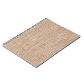 Woven Linen Fabric Texture in Warm Natural Beige ノートブック (左側)