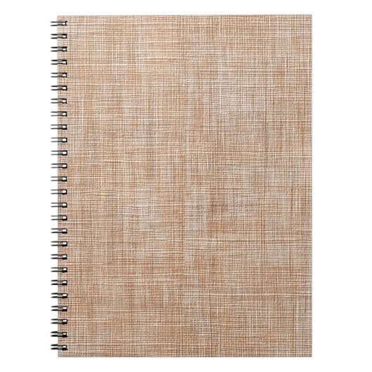 Woven Linen Fabric Texture in Warm Natural Beige ノートブック (正面)