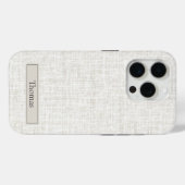 Woven Linen in Natural Brown with Name Case-Mate iPhoneケース (裏面 (横))