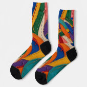 Woven Ribbon Mosaic Colorful Textile Pattern ソックス (左)