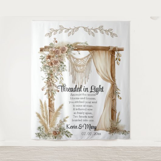 Woven Vows: A Tapestry of Unity Wedding Backdrop タペストリー (正面)