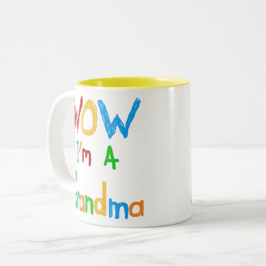 WOWおばあちゃんTシャツとギフト ツートーンマグカップ (正面左)