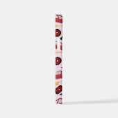 Wowおもしろいピンク50番台フラッシュバックレトロパターン iPhoneケース (右側面)