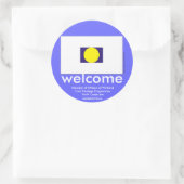 WoWカードウェルカムステッカー ラウンドシール (バッグ)