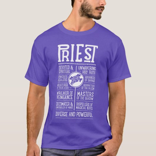WoWプリーストロールプレイングゲーマー少年 Tシャツ (正面)