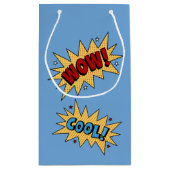 WOW漫画本スタイルおもしろいキッズパーティーブルーギフト スモールペーパーバッグ (裏面)