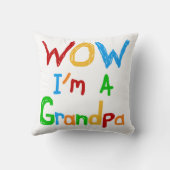 WOW私はおじいちゃんTシャツとギフト クッション (裏面)