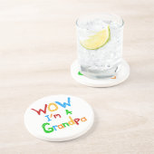 WOW私はおじいちゃんTシャツとギフト コースター (側面)