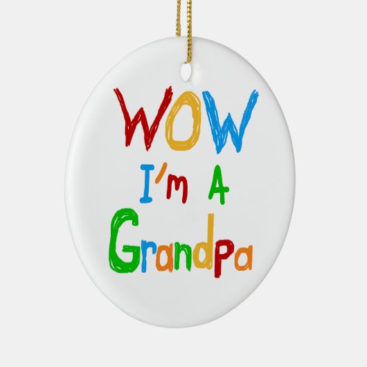 WOW私はおじいちゃんTシャツとギフト セラミックオーナメント (右)