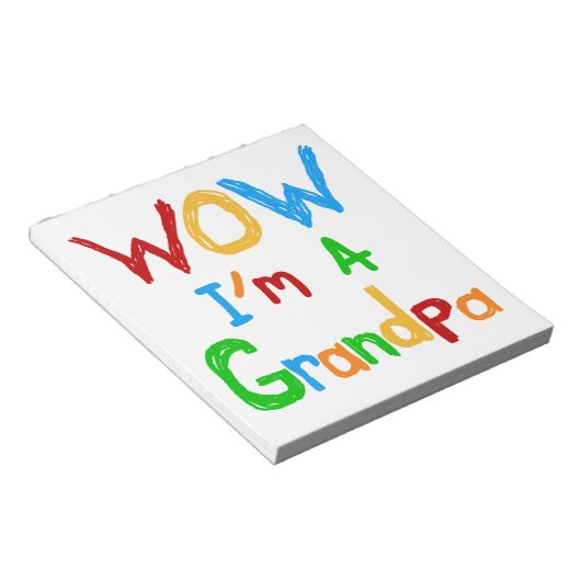WOW私はおじいちゃんTシャツとギフト ノートパッド (アングル)